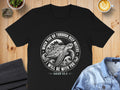 Black t-shirt with a sea turtle and waves, reading "When you go through deep waters, I will be with you Isaiah 43:2".