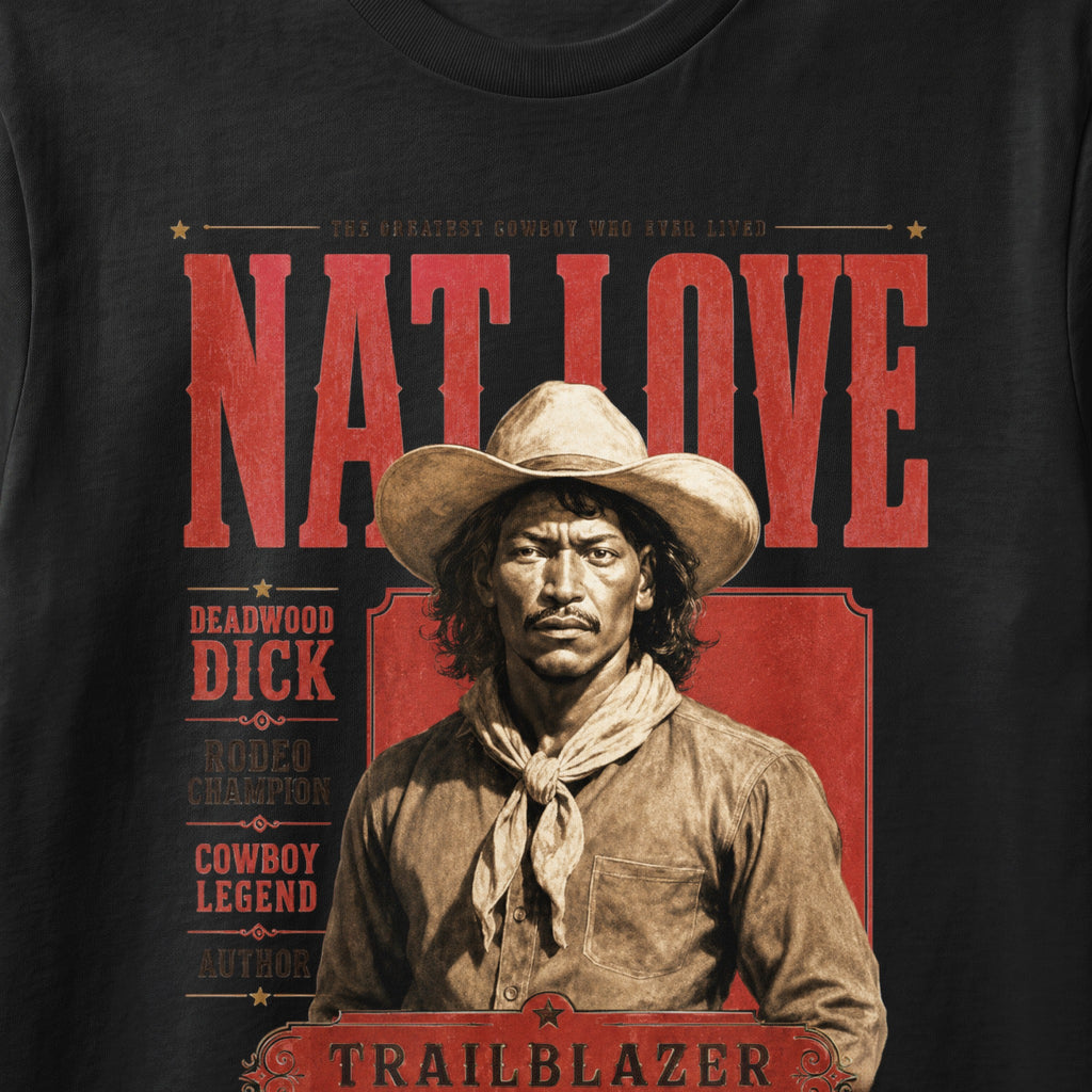 Nat Love, rodeo champion, cowboy legend, and author, with Deadwood Dick title.