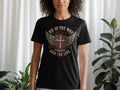 Black t-shirt with "He is the way the truth and the life" and John 14:6.