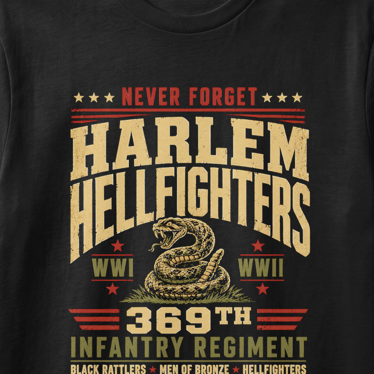 Harlem Hellfighters 369th Infantry Regiment WWI WWII Never Forget