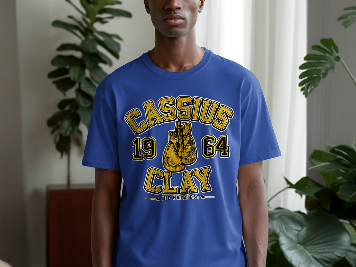 Cassius 19 64 Clay boxing gloves with "The Greatest" text