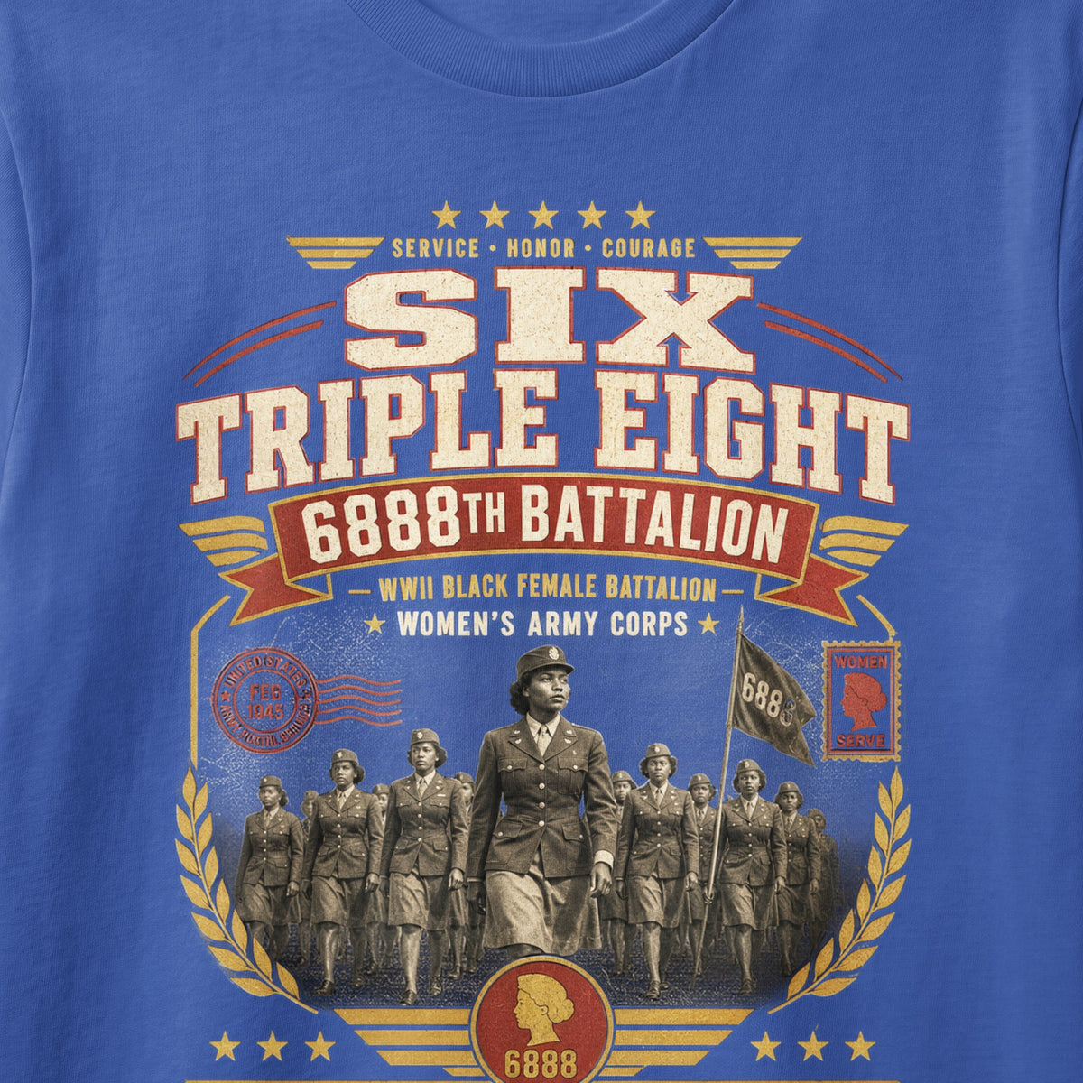Six Triple Eight 6888th Battalion WWII Black Female Army Corps.